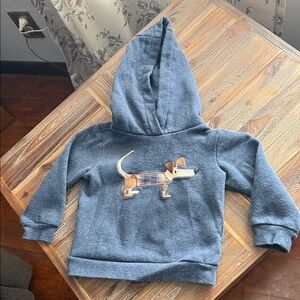 Charming Blue Kids Hoodie with Dog Design